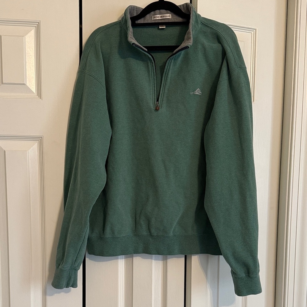 Peter Millar Forest Green Zip-Up Sweater